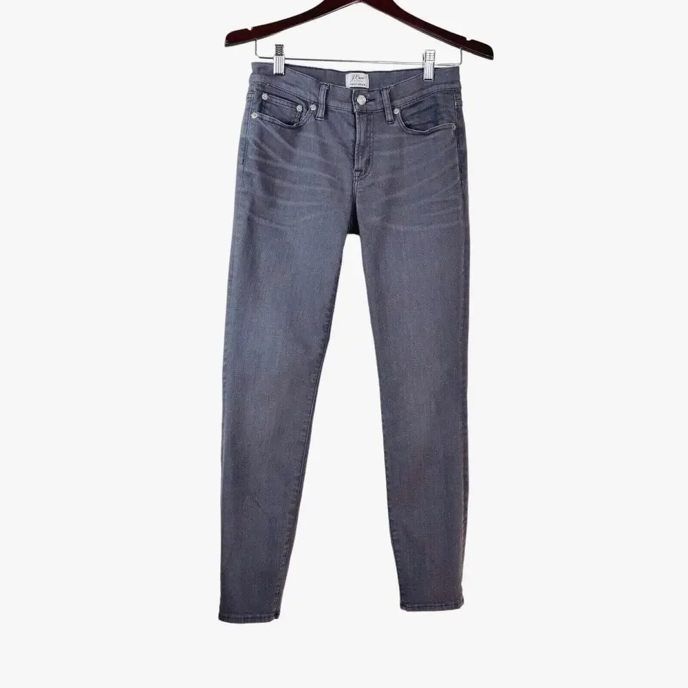 J Crew Size 27 Toothpick Skinny Jeans Stretch Denim B0125 Light Gray